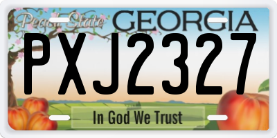 GA license plate PXJ2327