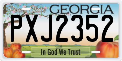GA license plate PXJ2352