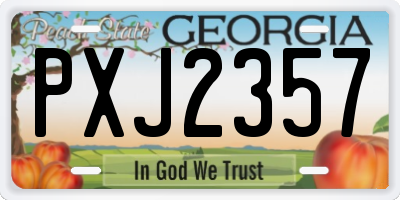 GA license plate PXJ2357