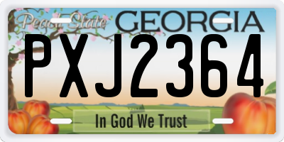 GA license plate PXJ2364