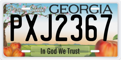 GA license plate PXJ2367
