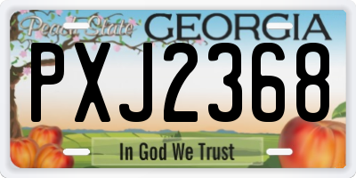 GA license plate PXJ2368