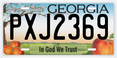 GA license plate PXJ2369