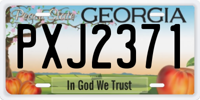 GA license plate PXJ2371