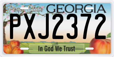 GA license plate PXJ2372