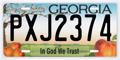 GA license plate PXJ2374