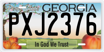 GA license plate PXJ2376