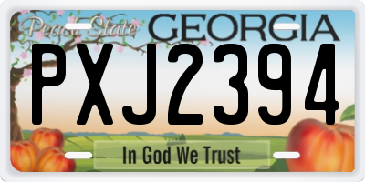 GA license plate PXJ2394