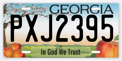 GA license plate PXJ2395