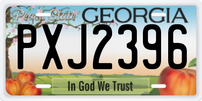 GA license plate PXJ2396