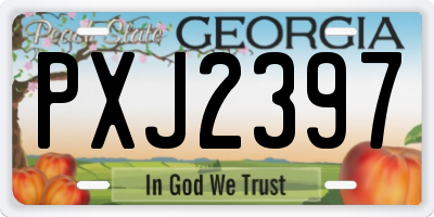GA license plate PXJ2397