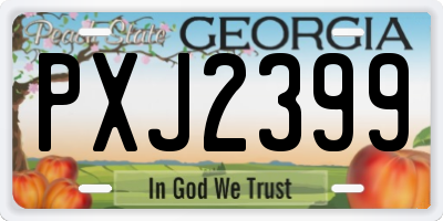 GA license plate PXJ2399
