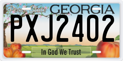GA license plate PXJ2402