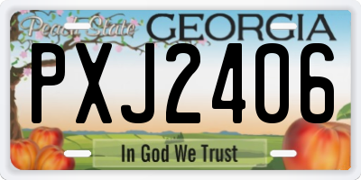 GA license plate PXJ2406