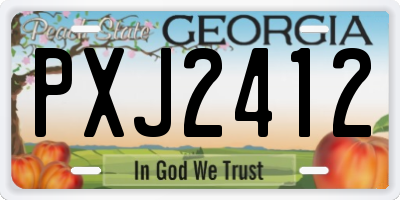 GA license plate PXJ2412
