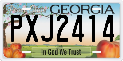GA license plate PXJ2414