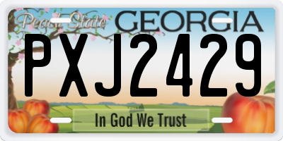GA license plate PXJ2429