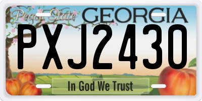 GA license plate PXJ2430
