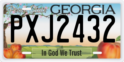 GA license plate PXJ2432