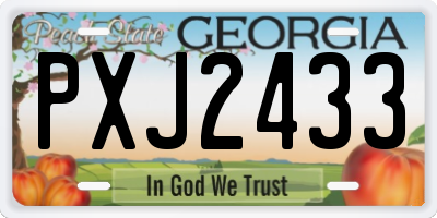 GA license plate PXJ2433
