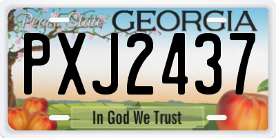 GA license plate PXJ2437
