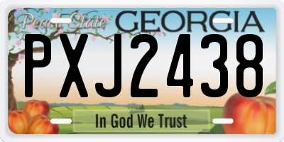 GA license plate PXJ2438