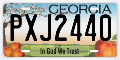 GA license plate PXJ2440