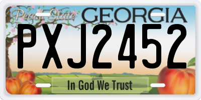 GA license plate PXJ2452
