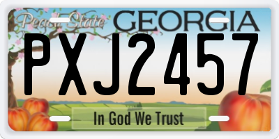 GA license plate PXJ2457