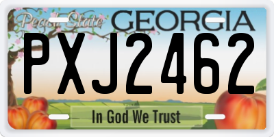 GA license plate PXJ2462