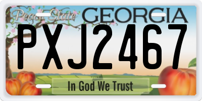 GA license plate PXJ2467
