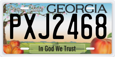 GA license plate PXJ2468