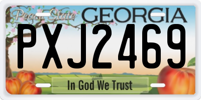 GA license plate PXJ2469