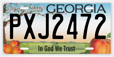 GA license plate PXJ2472