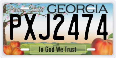 GA license plate PXJ2474