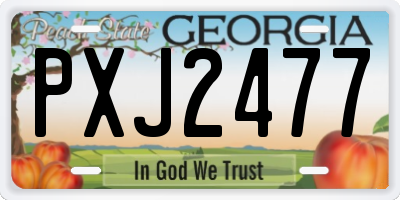 GA license plate PXJ2477