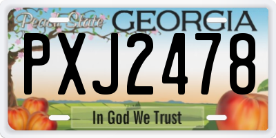 GA license plate PXJ2478