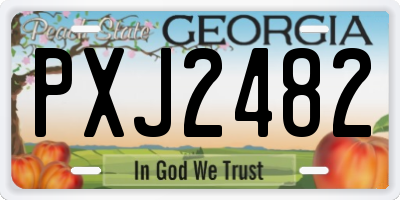 GA license plate PXJ2482