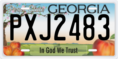 GA license plate PXJ2483