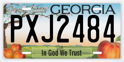GA license plate PXJ2484