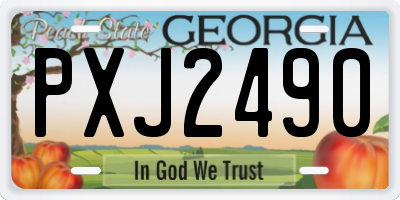 GA license plate PXJ2490
