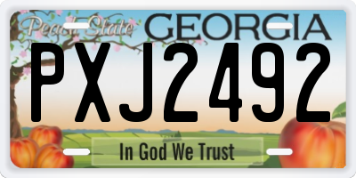 GA license plate PXJ2492