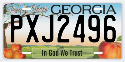 GA license plate PXJ2496