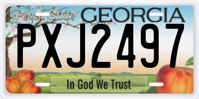 GA license plate PXJ2497