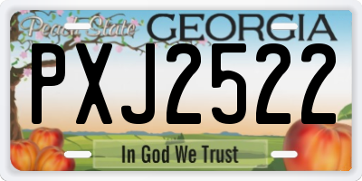 GA license plate PXJ2522
