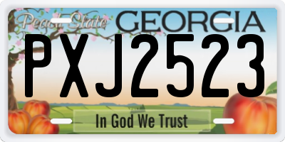 GA license plate PXJ2523