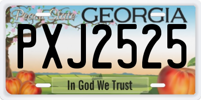 GA license plate PXJ2525