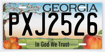 GA license plate PXJ2526