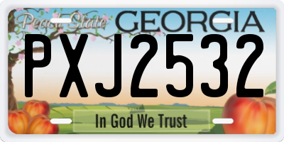 GA license plate PXJ2532