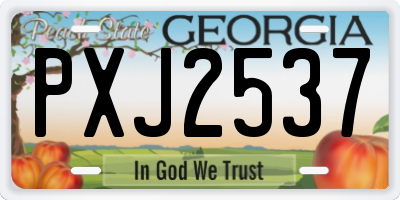 GA license plate PXJ2537